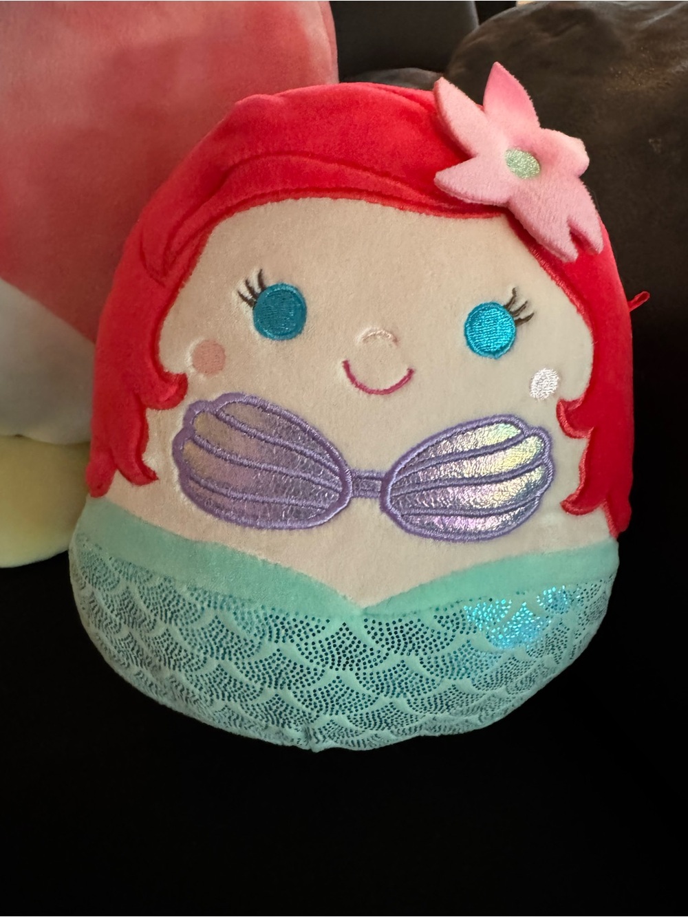 Squishmallows Mermaid Plush - Red Hair, Aqua Body, Purple Shell